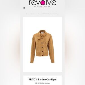 FRNCH Perline Button-Up Wool Blend Cardigan Sweater Career Camel Size Small